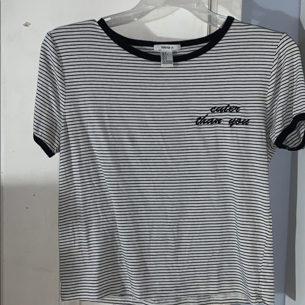 “cuter than you” crop top